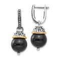 thumbnail image 1 of 14K Two-Tone Gold Earring Drop & Dangle Yellow Women'S Spotted Onyx Black 29 mm 11, 1 of 3