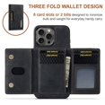 thumbnail image 2 of Dg.Ming M2 Series 3-Fold Card Bag Wallet Leather Phone Case, For Iphone 16 Pro, iPhone 13, 2 of 10