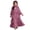 dress 11#Purple, variant on oqasdz Dresses for Girls Elegant Solid Three Layer Chiffon with Waistband and Headscarf for Celebration Pageant Prom Dress