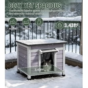 Aivituvin Heated Outdoor Cat House with Heater and Insulated Liner Weatherproof Insulated Feral Cat Shelter for Winter