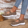 thumbnail image 2 of BOERTEU Women Hollow Knit Mary Jane Walking Flats, Wavy Elastic Strap Slip On Casual Shoes, Lightweight Non Slip Platform Daily Sneakers, 2 of 5