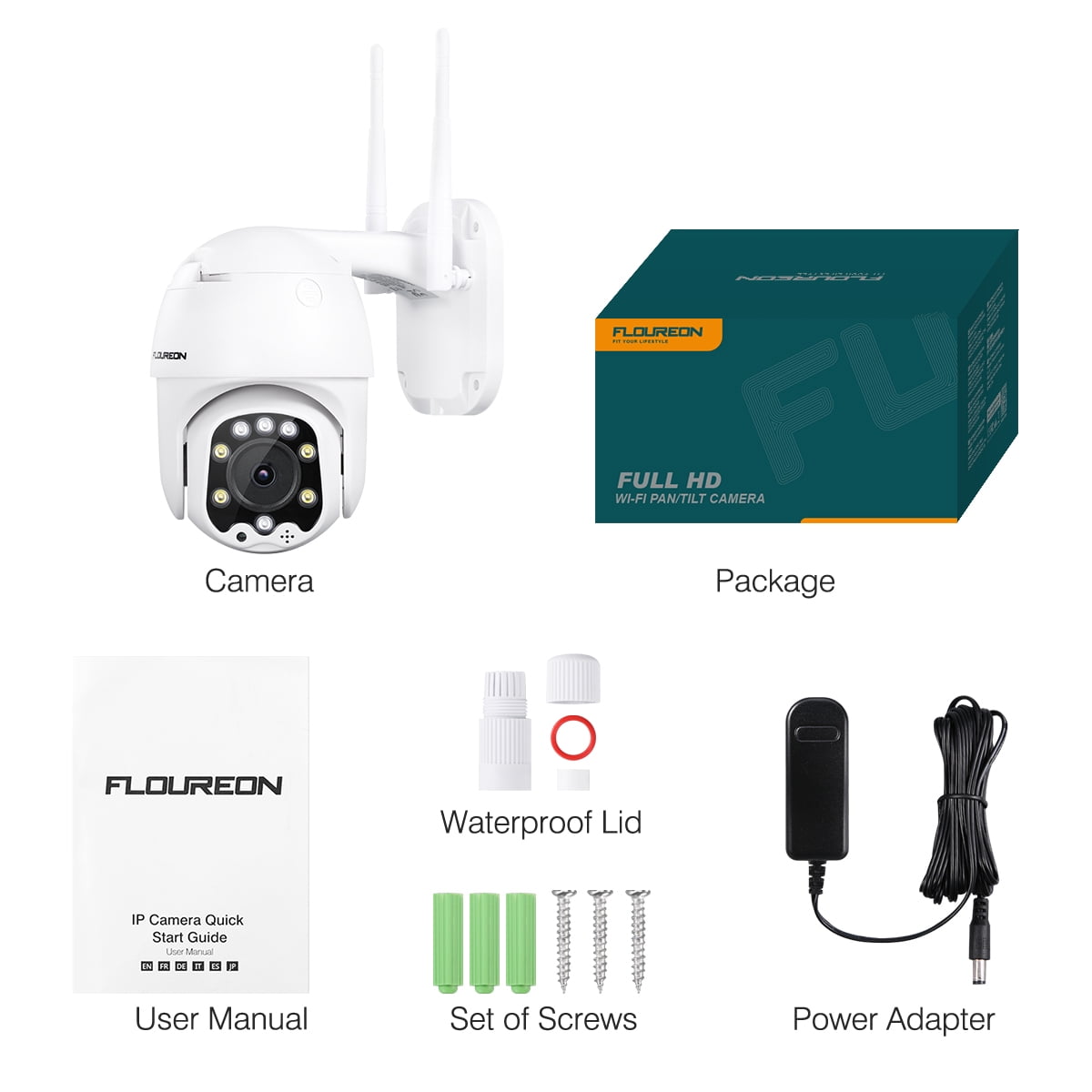 Floureon ptz wifi ip camera 1080p 2025