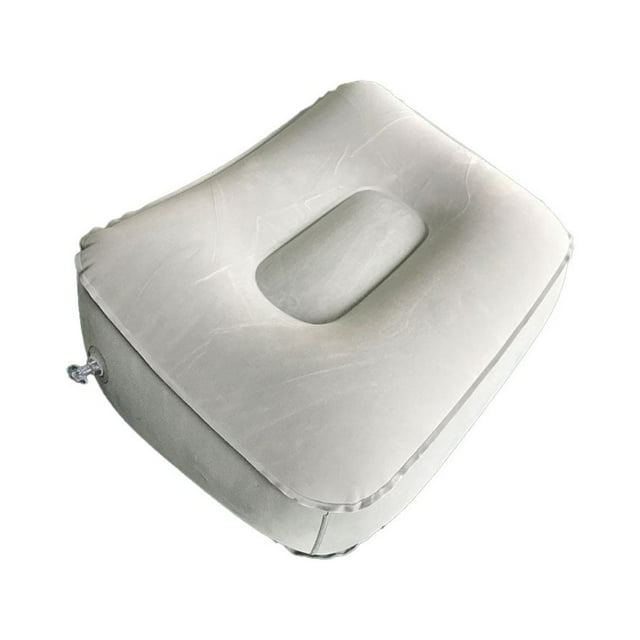 Injueey Almohada inflable para reposapiés, flocado, avión, coche, viaje, oficina, pierna arriba, relajante, reposapiés plegable debajo del Type2 NO2
