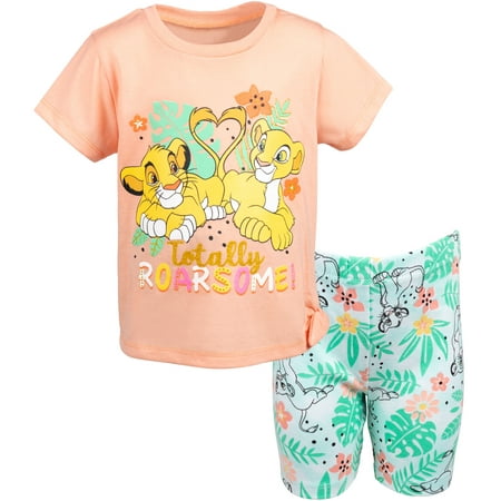 

Disney Lion King Nala Simba Toddler Girls Graphic T-Shirt and Shorts Outfit Set Orange 2T