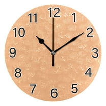 Ryvnso Light Orange Wall Clock Non Ticking Silent Kitchen Clock Battery Operated Clocks 10 inch