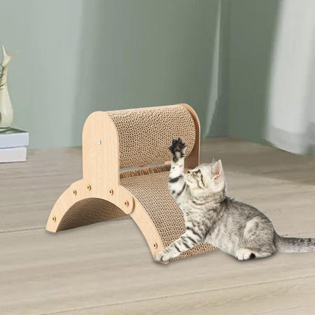 Arch Bridge Cat Scratching Board Corrugated Versatile Durable for Brown Size M