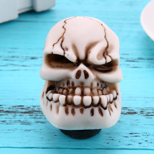 Skull Head Car Gear Shift Knob Modificación Car Interior Accesorio (Blanco) Likrtyny Accesorios para autos y motos