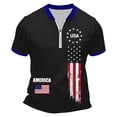 thumbnail image 4 of xfsWaSs 4th Of July Shirts For Men American Flag T-Shirt Casual Half Zip Short Sleeve T Shirt Tops Patriotic Independence Day Celebration Trendy Tee Shirt, 4 of 4