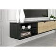 thumbnail image 5 of Kybele LLC Rigaa 71" Wall Mounted Floating Entertainment Media Console - 80 inches Wooden Black Oak, 5 of 5