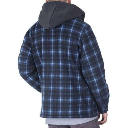 Visive - Mens Flannel Jacket With Hood Big And Tall Quilted Plaid Zip ...