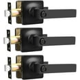 thumbnail image 1 of Matte Door Handles Interior Square Privacy Door Levers Matte Keyless Door Handle Interior Modern Straight Lever for Bedroom and Bedroom Reversible for Right/Left Side, 1 of 8