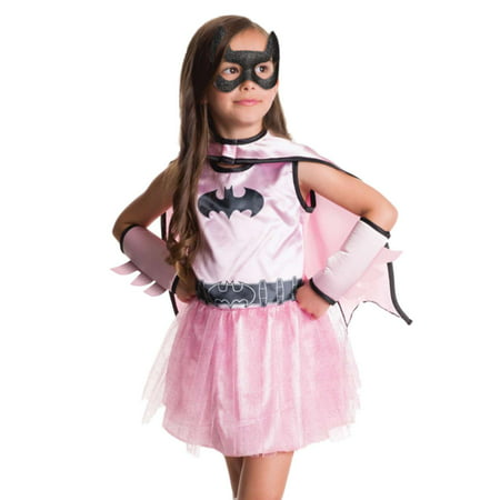 DC Comics Girls Pink Glitter Batgirl Halloween Costume Bat Girl Dress Outfit Lg
