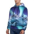 thumbnail image 3 of Fotbe Men's Hoodie with Night At Lake Aurora 1 Pattern - Kangaroo Pocket Pullover Hooded Sweatshirt, Perfect for Daily Wear, Travel, and Home-3X-Large, 3 of 7