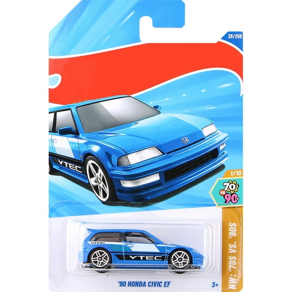 HW 2025 90 Honda Civic EF (Blue) HW: 70s vs. 90s