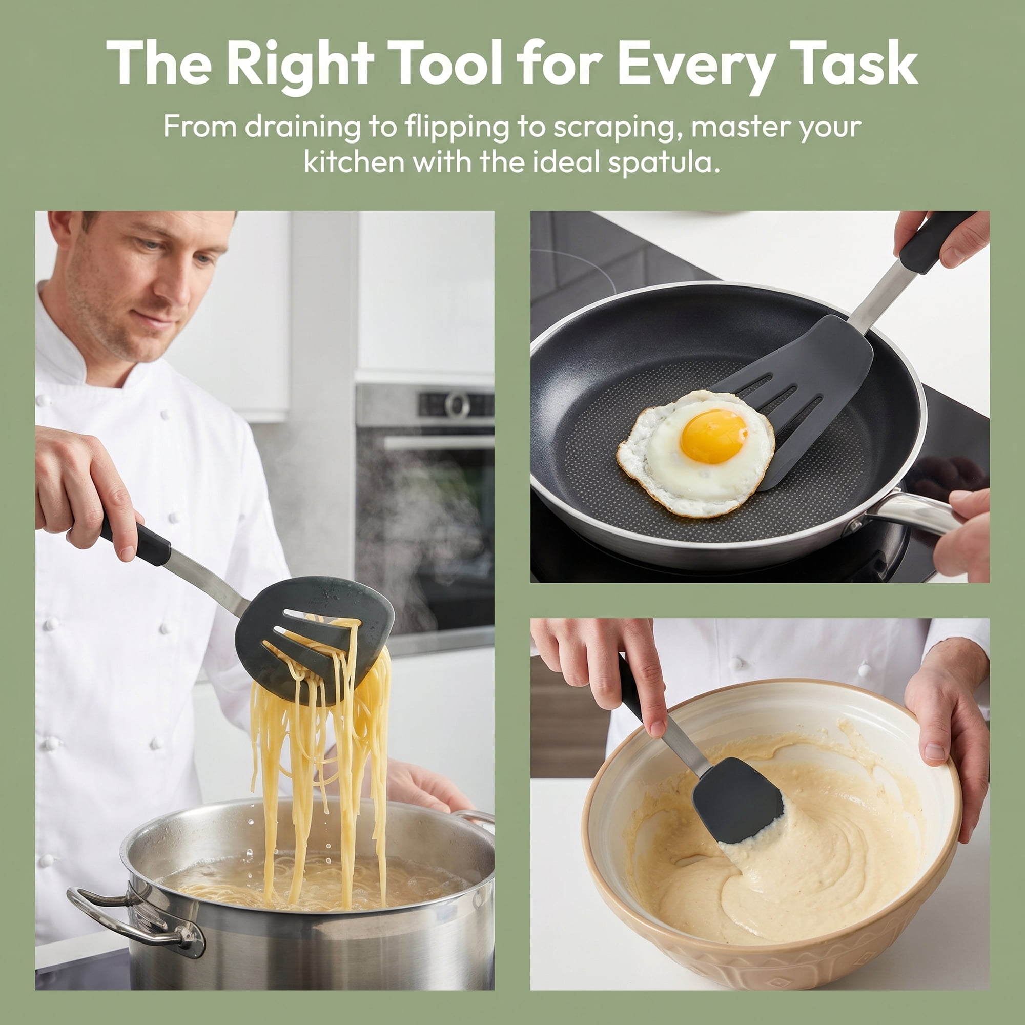 Unique Bargains Kitchen Utensils Set with Heat-Resistant Spatula Tools Black 4Pcs