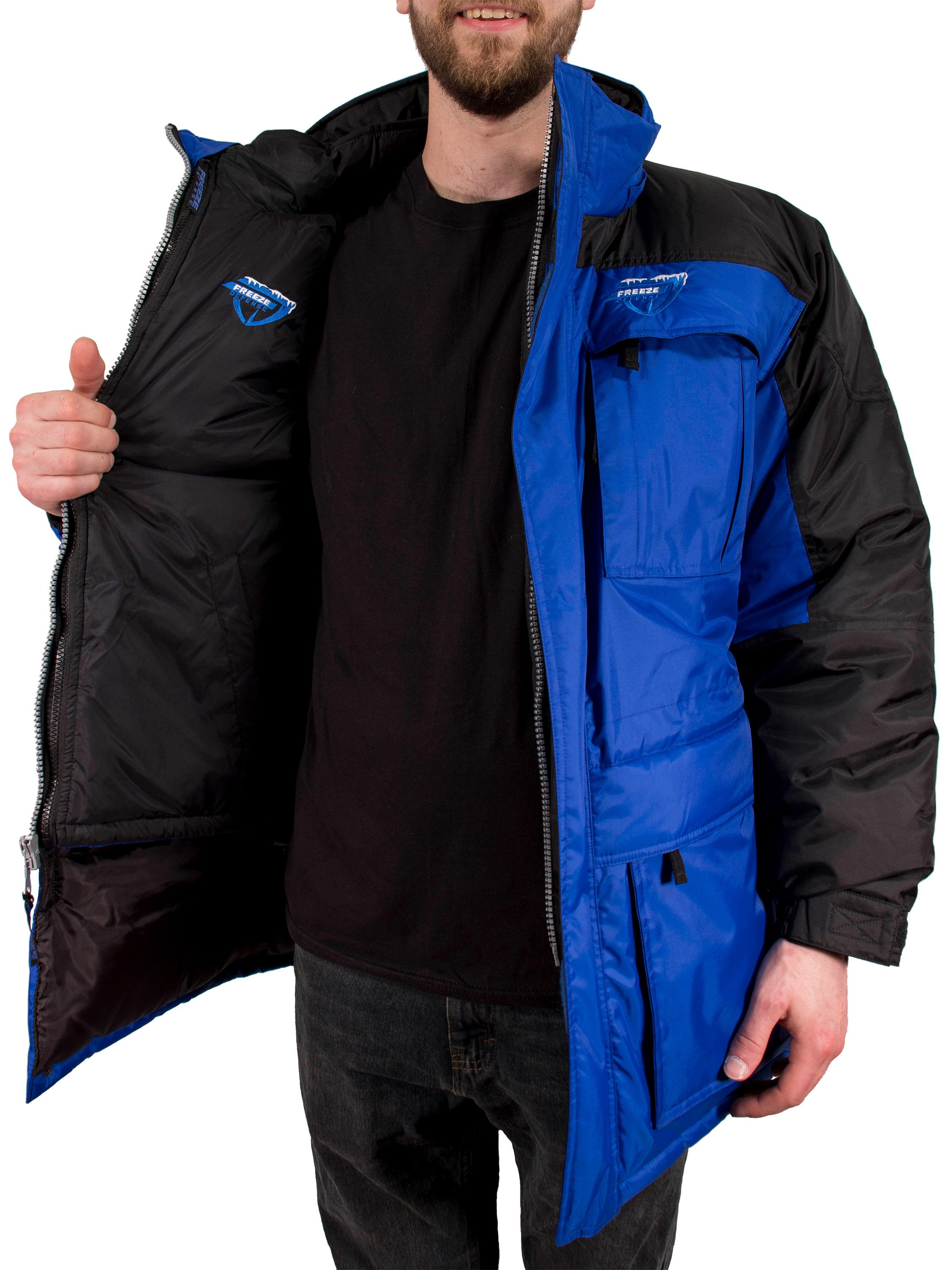 Freeze Defense Warm Men's 3in1 Winter Jacket Coat Parka & Vest (Small, Blue) - image 6 of 10