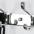 thumbnail image 3 of 10" Dual 3 Hooks Coat Rack Wall Hooks Coat Hooks Zinc Alloy  Silver Tone 1Pc, 3 of 6