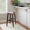 thumbnail image 2 of Linon Walt 30.5" Wooden Frame Cow Print Bar Stool in Brown, 2 of 11