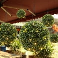 thumbnail image 6 of Artificial Plant Hanging Topiary Ball with Lights Solar LED Boxwood Topiary Flower Ball Lamp Artificial Plant Boxwood with LED Lights for Outdoor Garden Backyard Balcony Decorations, 6 of 9