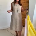 thumbnail image 2 of Kaemgyyd Womens Summer Dresses Comfy Crew Neck Sleeveless Sundresses Plus Size Tank Dress Fashion Outfits with Button, 2 of 7