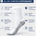 thumbnail image 3 of 6 Pairs Breathable Crew Socks for Men Women, Loose Top Stretch Cotton Socks, Soft Casual Comfort Socks for Daily Activities, 3 of 5