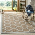 thumbnail image 2 of SAFAVIEH Courtyard Estelle Geometric Indoor/Outdoor Area Rug, Brown/Aqua, 6'7" x 6'7" Square, 2 of 9