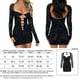 thumbnail image 2 of Falda Vestido ajustado para mujer Vestido de manga larga con cuello redondo Vestido corto sexy Ropa de fiesta Kuymtek Negro L para Mujer, 2 of 9