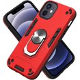 thumbnail image 3 of Case for iPhone 12 with Built-in 360° Rotating Ring Kickstand Cover, Military-Grade Drop Protection Phone Case, Back Case for iPhone 12 (6.1 inch), Red, 3 of 9