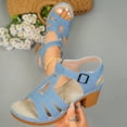 thumbnail image 6 of Mepaouo Summer Wedge Sandals for Women 2025 Fashion Open Toe Chunky Heels Pumps Hollow out Dress Shoes, 6 of 8