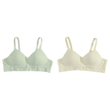 Teenage Girls Padded Training Bra Pack  Crop Cami Training Bras for Girls. Seamless Bra Design with Removable Padding 2 Pack