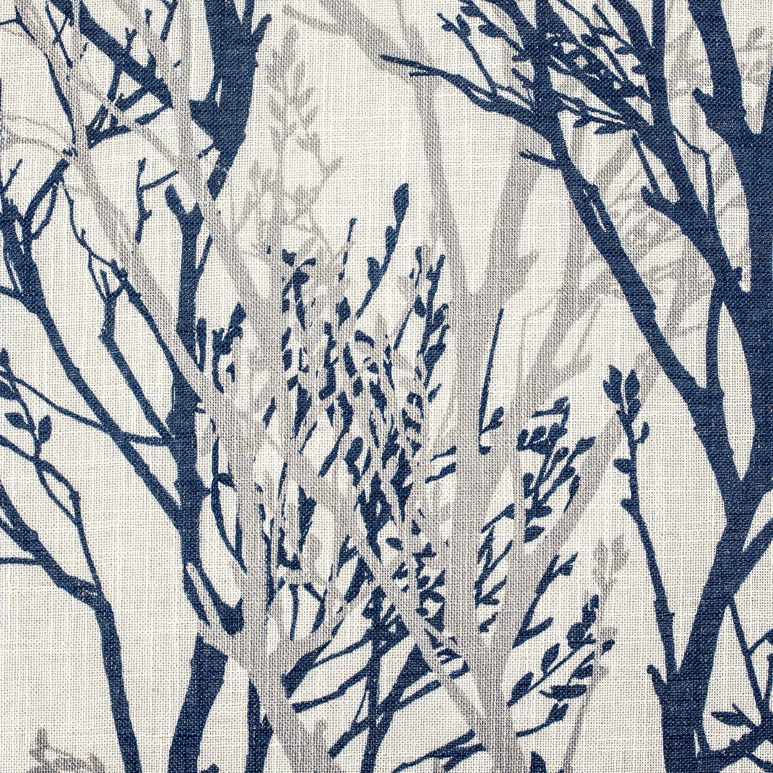 DriftAway Tree Branch Linen Blend Abstract Ink Printing Lined Thermal Insulated Window Curtain Valance Rod Pocket 52 Inch by 18 Inch Plus 2 Inch Header Blue