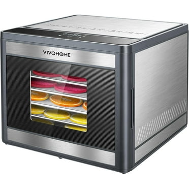 SPECSTAR Food Dehydrator Machine, 6 Trays Dehydrator for Jerky, Fruits, Meat, Stainless Steel, With 48H Timer, Temperature Control for Vegetables, Herbs, Mushroom, Dog Treats