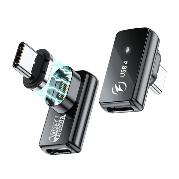 ATOMOTA USB Type C Magnetic Adapter 2Pack, 24Pins 90 Degree USB-C with PD 140W Charge 40Gbps 8K 60Hz Video USB4 for Thunderbolt 3/4 MacBook Pro/Air Phone and More Devices