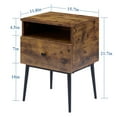 thumbnail image 7 of VECELO Set of 2 Nightstand with Drawer and Shelf, Modern Square Side End Table for Bedroom/Living Room/Office, Antique Brown, 7 of 7