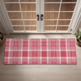 thumbnail image 2 of Red and White Checkered Pattern Washable Non Slip Indoor Door Mat, Decorative Entry Rug for Entrance, Bedroom, Kitchen, Bathroom, 16"x47", 2 of 6