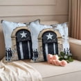 thumbnail image 2 of Puerto Rico Flag Outdoor Waterproof Pillow Covers, Retro Rustic Door Artwork Picture Prints Decorative Square Throw Pillowcase Sofa Cushion Sham for Patio/Couch/Chair, 24"x24" 2 Pack, 2 of 8
