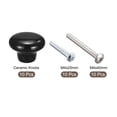 thumbnail image 3 of 32x24mm Ceramic Drawer Knobs, 10 Pack Mushroom Shape Door Pull Handles Black, 3 of 6