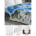 thumbnail image 6 of Blue Flower Spring Twim Size Flat Sheet, Wrinkleproof & Fadeproof Cooling Flat Bed Sheet Only, Rose Leaves Garden Pastoral Retro Breathable Soft Bedding Top Sheets 66 x 96 Inches, 6 of 8