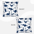 thumbnail image 3 of Bingfone Cute Cartoon Dinosaurs Linen Throw Pillow Covers Cushion Case Pocket Button Vintage Farmhouse Pillowcase for Sofa Couch Bed 18"x18", 3 of 9