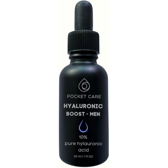 Suero Facial para Hombre - Ácido Hialurónico 10% Puro - Hidratación Profunda y Antiedad - Líneas de Expresión - Con Colágeno y Vitamina E - Textura Ligera No Grasa - 30 ml (Hialuronico MEN)