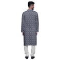 thumbnail image 3 of Atasi Ensemble Kurta Pyjama en Rayonne à Manches Longues Imprimé Asymétrique à Boutons, 3 of 4