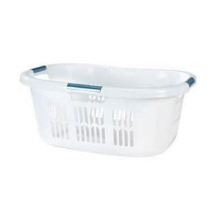 Honey-Can-Do Navy Blue/White Collapsible Rubber Laundry Baskets (Set of 2)  HMP-09827 - The Home Depot