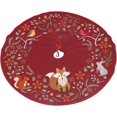 thumbnail image 6 of Burgundy Red Forest Wreath Vintage Christmas Tree Skirt Gorgeous for Xmas Party Ornaments Holiday Decoration Accessory 48", 6 of 6