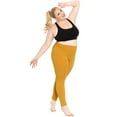 thumbnail image 2 of Stretch Is Comfort Women's Polyester Plus Size Leggings Mustard Yellow 5X, 2 of 6
