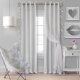 thumbnail image 2 of Elrene Home Fashions Aurora Kids Room Darkening Layered Sheer Curtain, Pearl Gray, 52" x 95", 2 of 6