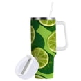 thumbnail image 2 of 40 oz Tumbler With Handle Stainless Steel Insulated Tumbler With Lid for Car Cup Holder Lime Slice Image, 2 of 9