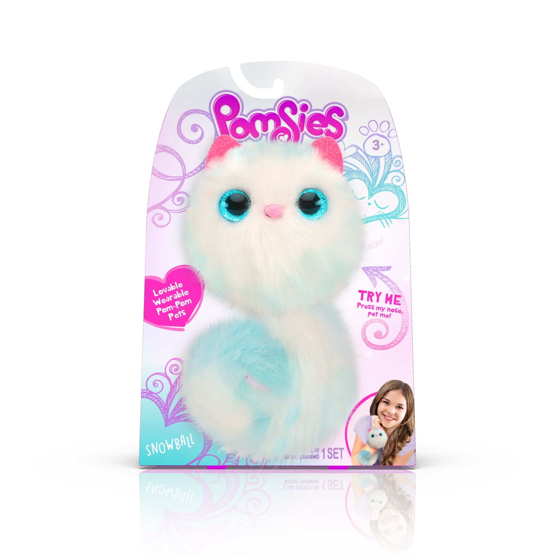 Pomsies Pet Lulu Plush Interactive Toy Lovable Wearable Pom-Pom Pets Makes Noise 