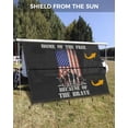 thumbnail image 3 of 4th of July RV Awning Sun Shade Screen 9'X15.3' Patriotic Stars American Flag Mesh Sunscreen Freedom Soldiers Vintage Stripes Awning Shade Screen with Zipper Completed Kits for RV Motorhome Camper, 3 of 7