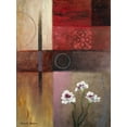 thumbnail image 2 of Marcon, Michael 15x18 Gold Ornate Wood Framed with Double Matting Museum Art Print Titled - Flowers and Abstract Study II, 2 of 4