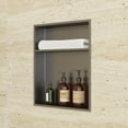 thumbnail image 3 of Logmey 17x21 Inch Stainless Steel Brushed Nickel Bathroom Shower Niche Double Tier Built-in Wall Shower Shelve, Living room/Bedroom/Kitchen Storage Shelve, 3 of 9